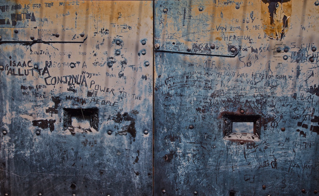 Messages from prisoners who couldn't leave the prison on Constitutional Hill, Johannesburg, until apartheid came to an end.