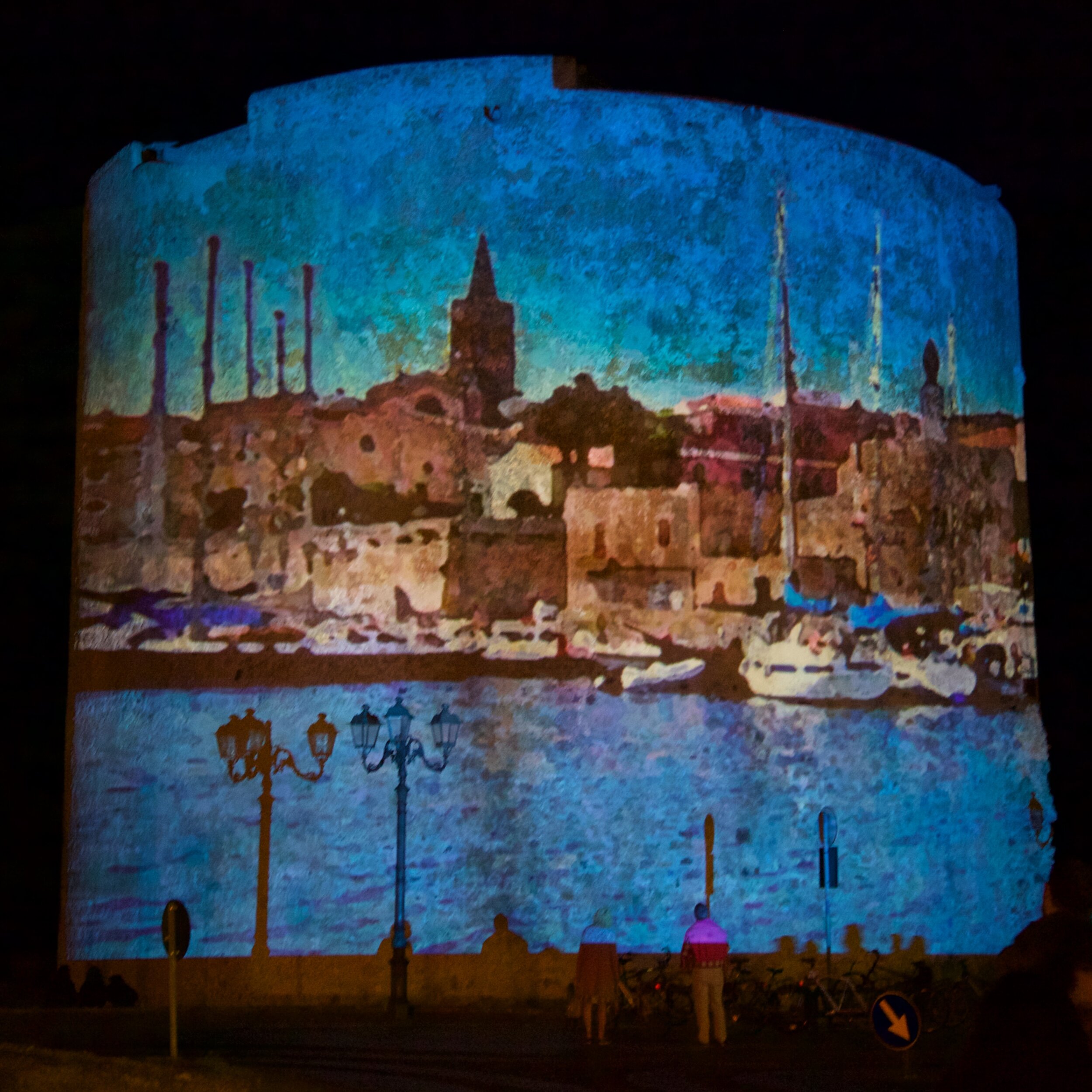 Mural projection. Sardinia, Italy.