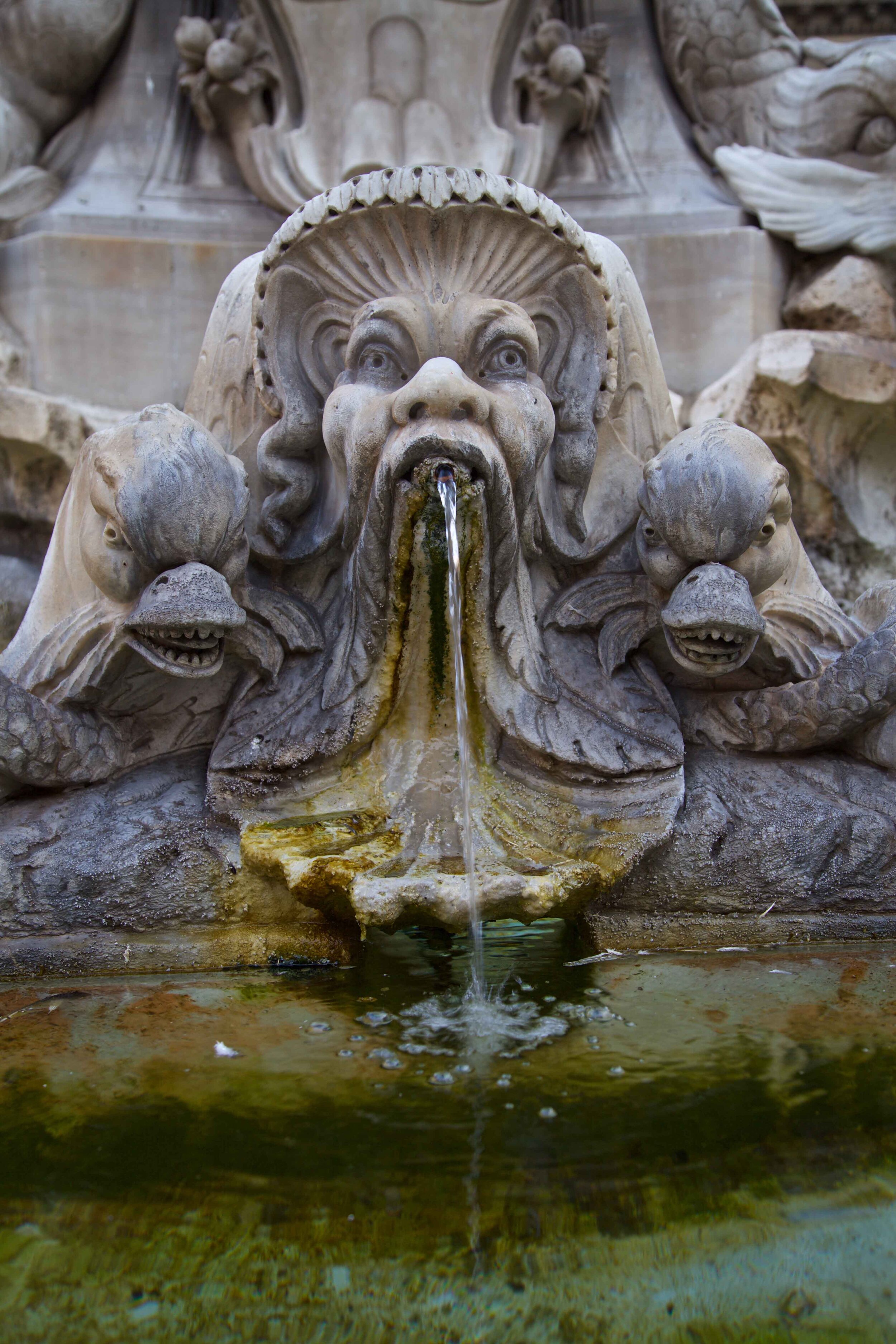 The spout of a god. Rome, Italy.