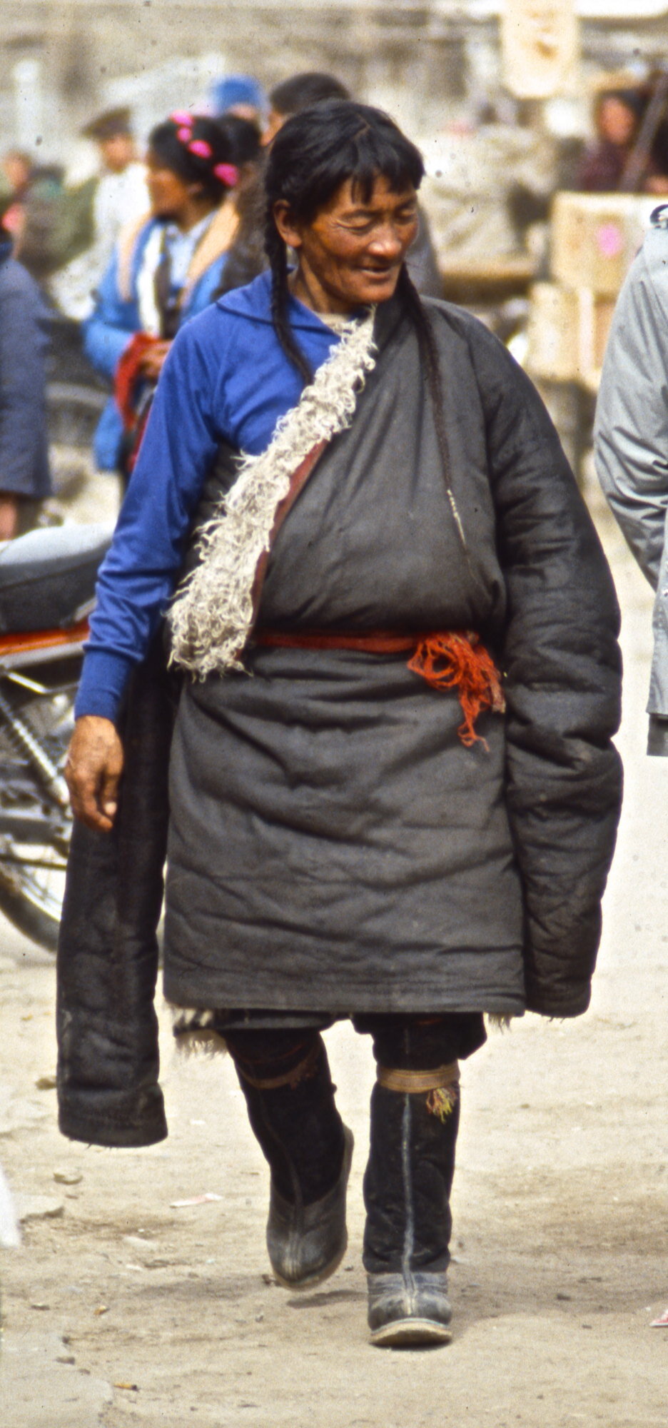 Traditional dress. Lhasa, Tibet.