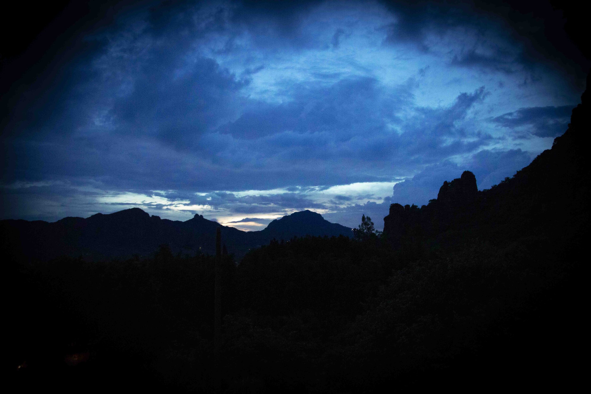 Nightfall in the Tepozteco National Park, Mexico.