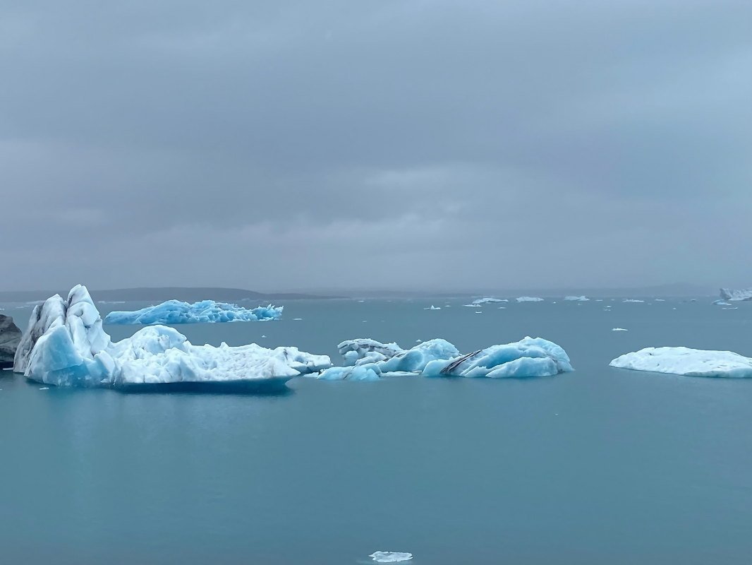 Diamond beach in Iceland, called so because of the chunks of ice constantly delivered from the nearby glacier.