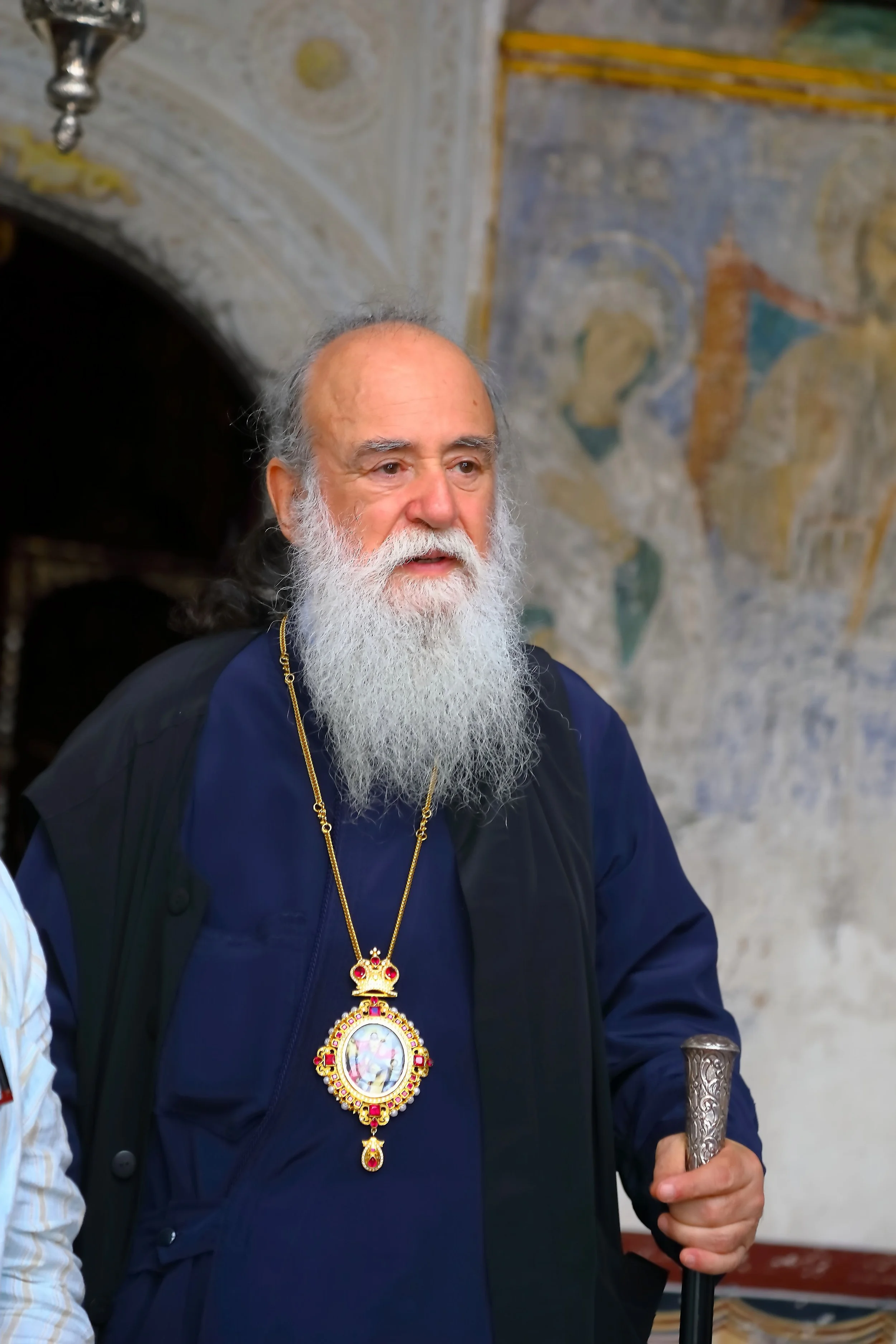 Richly adorned preservationist of his religion. Patmos, Greece.