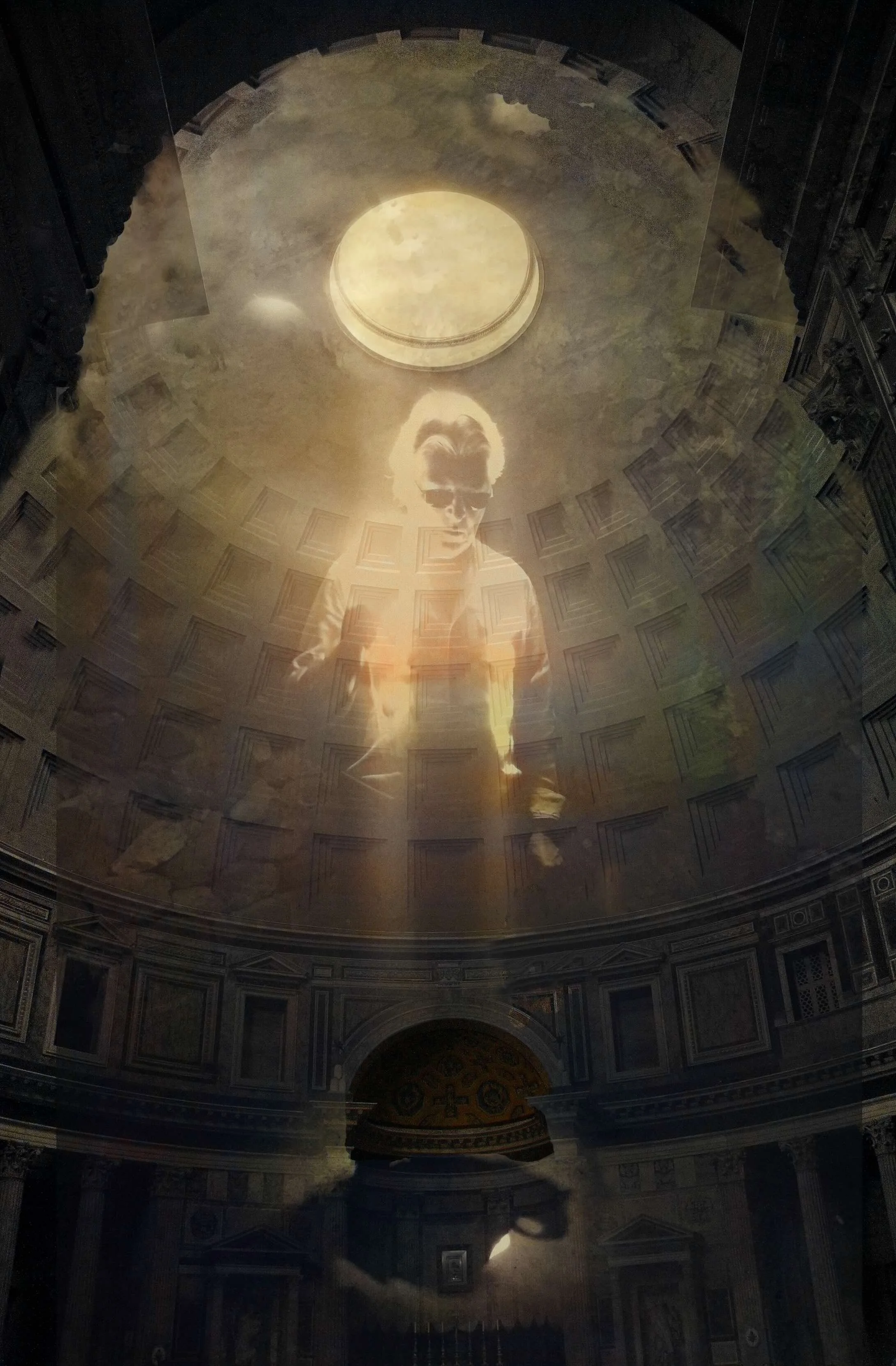 The ghost hovering under the dome. Rome, Italy.