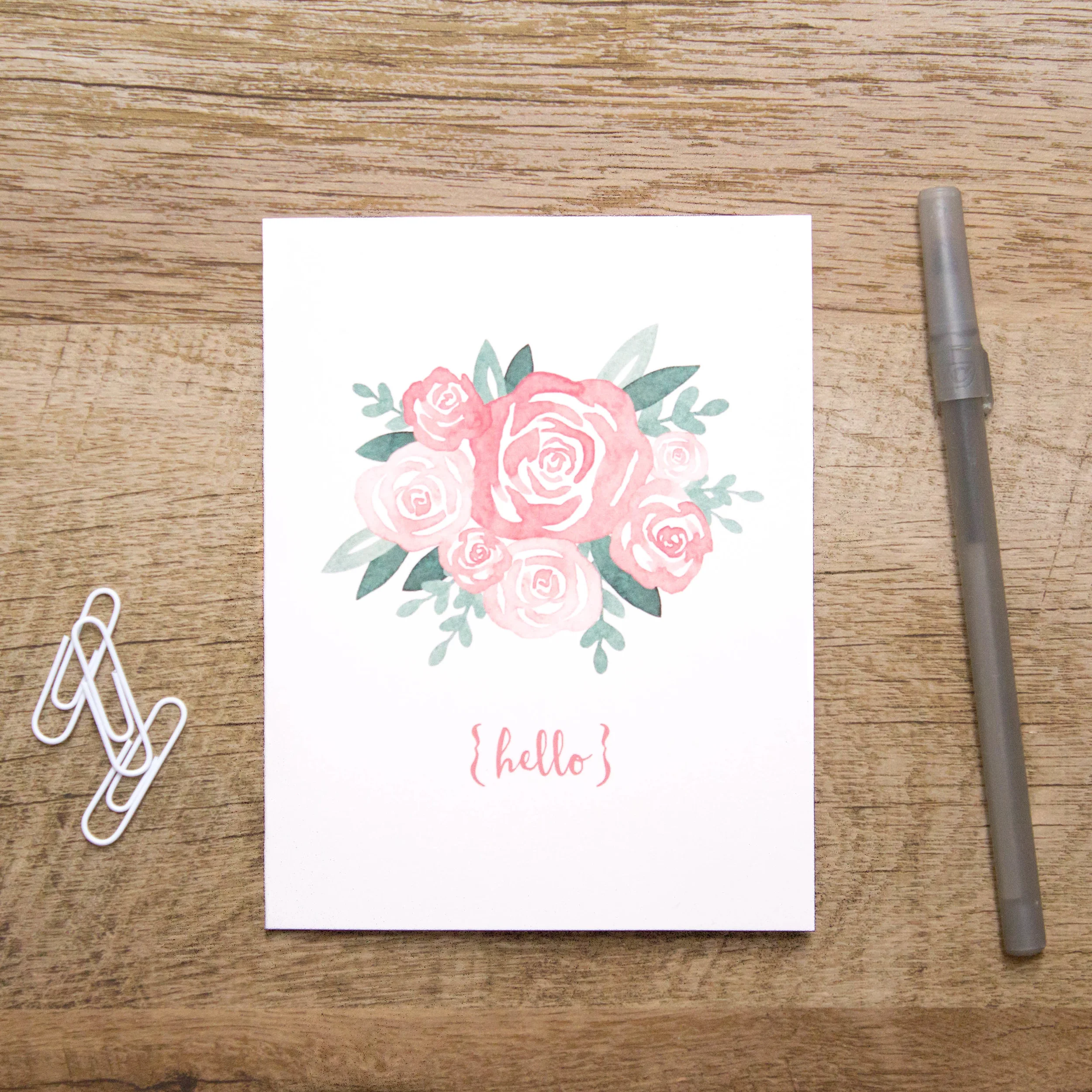 Floral Hello Greeting Card