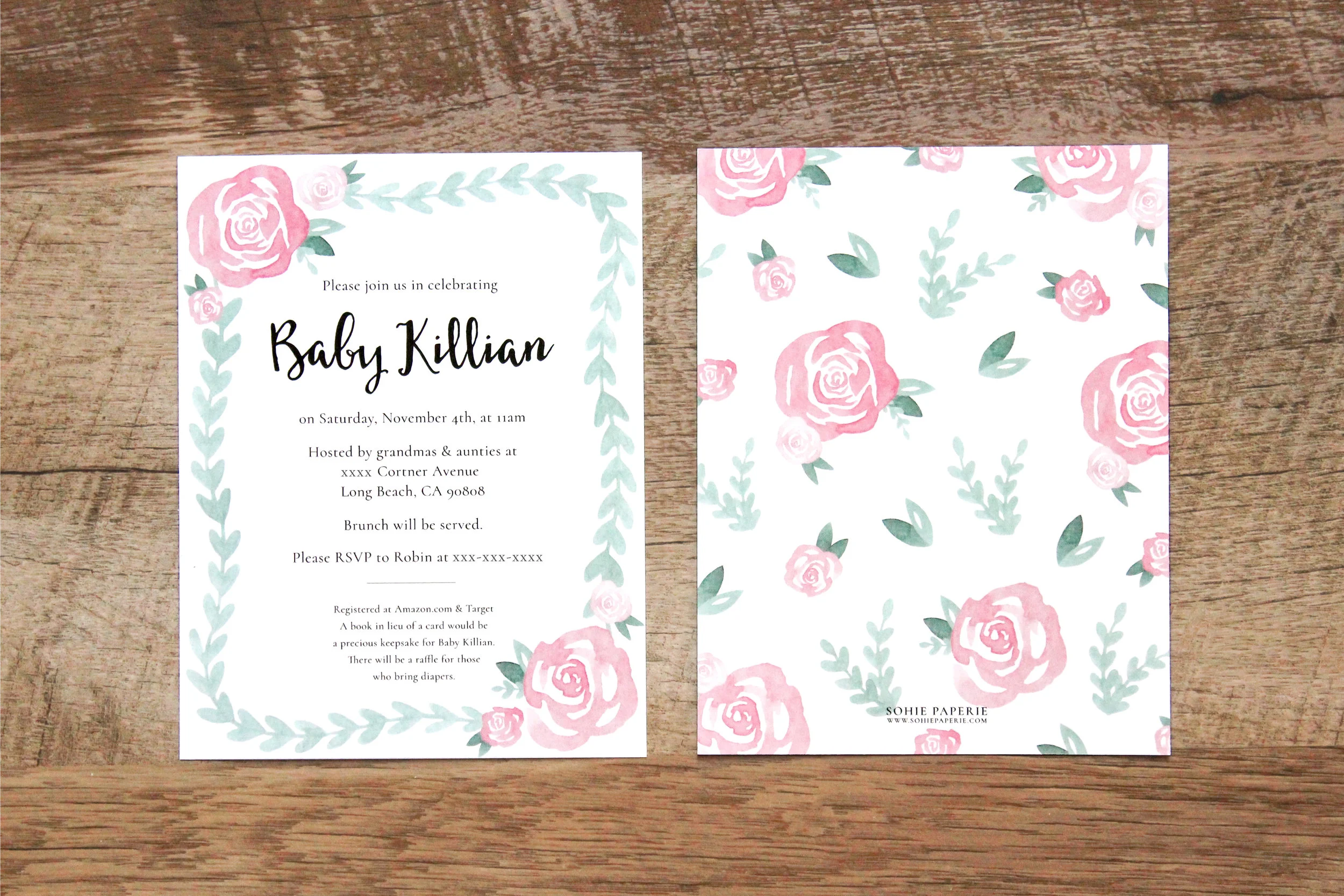 Custom Floral Invites
