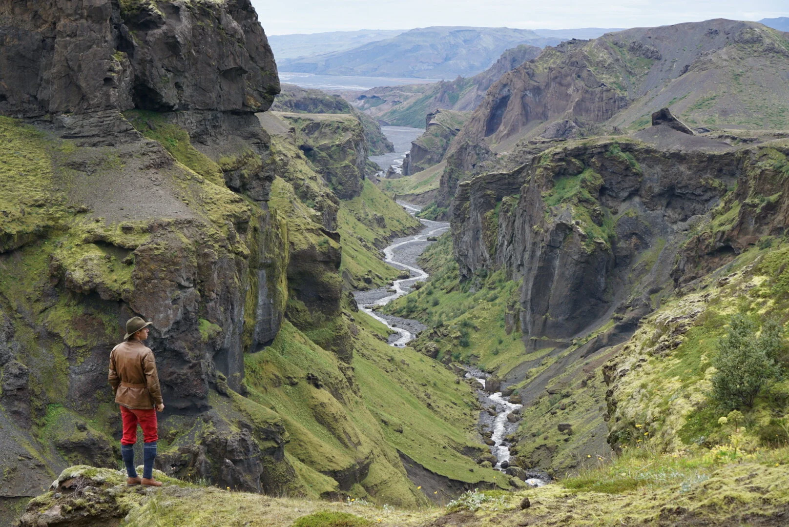  A dramatic canyon in Thórsmörk, Iceland 