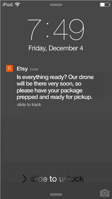 1) Drone pickup is imminent
