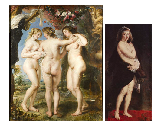 Ruben, The Three Graces (1635) and Portrait of Helene Fourment (1638)