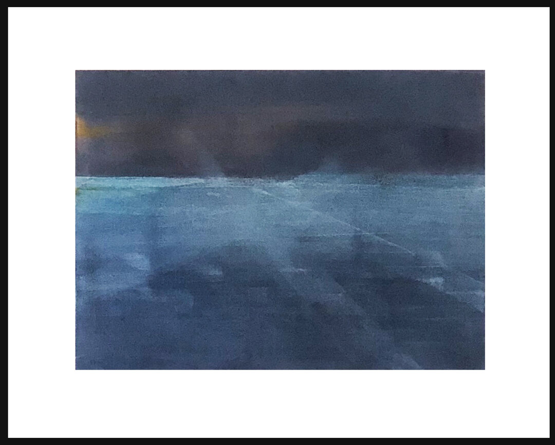    The Sea Calls   Sometimes one just has to breath the fresh air of the sea and stand and stare at the water. Framed and matted at 13.5 x 12 inches, Mixed Media Monotype   $265   RiverSea Gallery, Astoria 