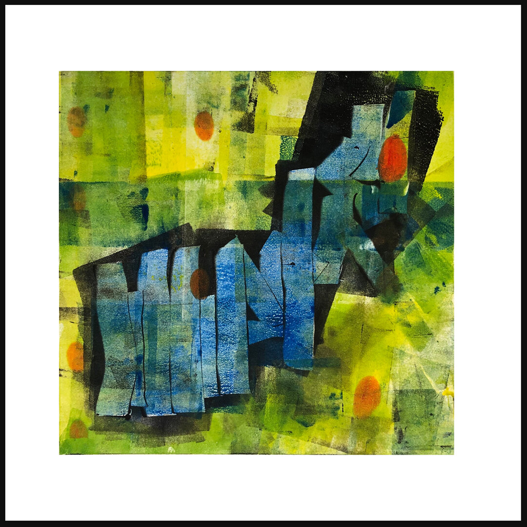  " Sticks and Stones " is a piece of a phrase recorded as far back as 1830. Can you finish the phrase? Sticks and stones may break my bones - but names will never harm me. This is a framed monotype measuring 15 x 15 inches. 1/1   $340    
