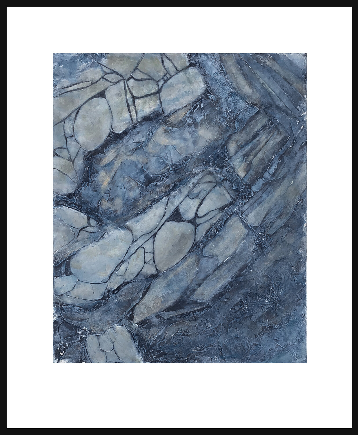    In the Midst of Calm   I love the river and the sound of the flow of the river between the rocks. It’s a calming place…I hope this renders that feeling for you too. 28.75 x 23.75, collagraph, 1/1   $565 - SOLD  