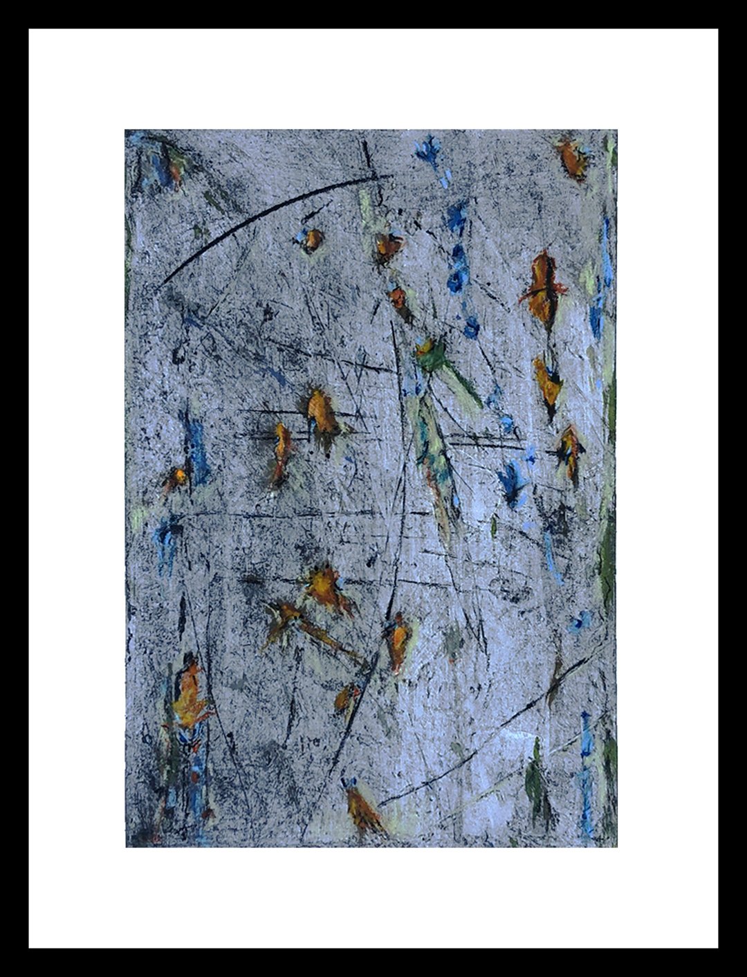    Against the Current    In contradiction to what is expected….see what happens.   Mixed Media Monoprint, Matted/Custom Framed @ 25 x 18” 1/1   $420  