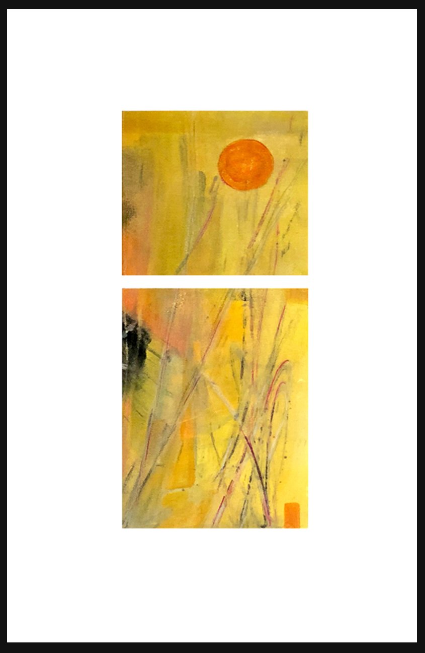    In the Rushes    Enclosed in a warm wooden brown frame, this piece measures 22 x 16. Mixed Media Monotype. 1/1   $395- SOLD  