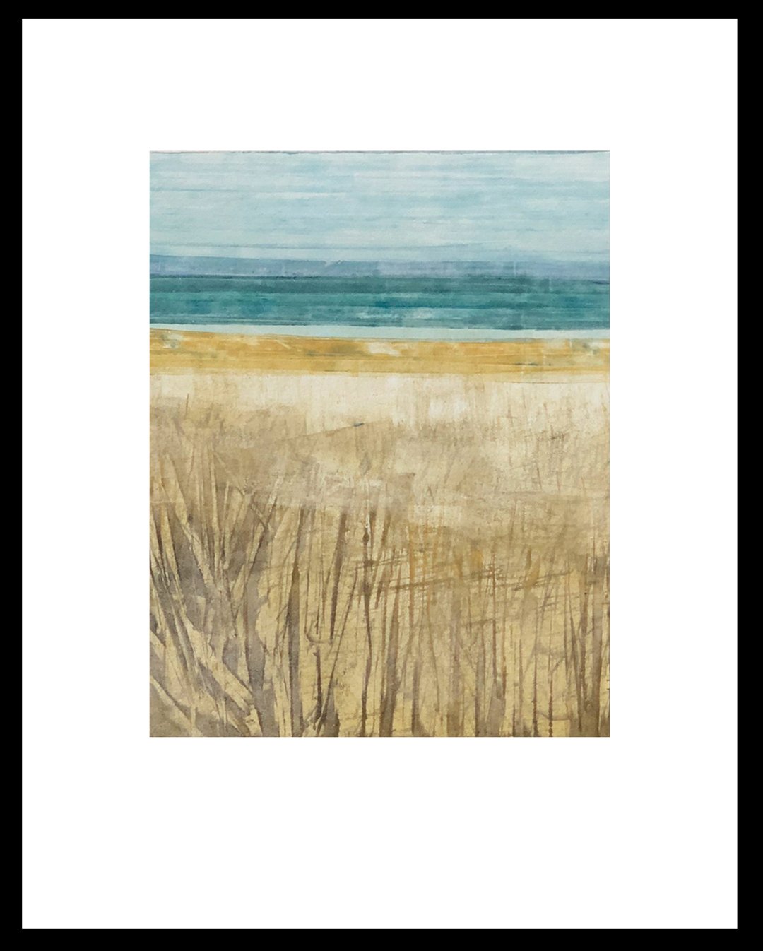    Through the Grasses    Walking through the grasses to the water. Lake or ocean? You decide.   Monotype, Mat/ frame @ 16.5 x 13.75,” 1/1   $379 - SOLD  