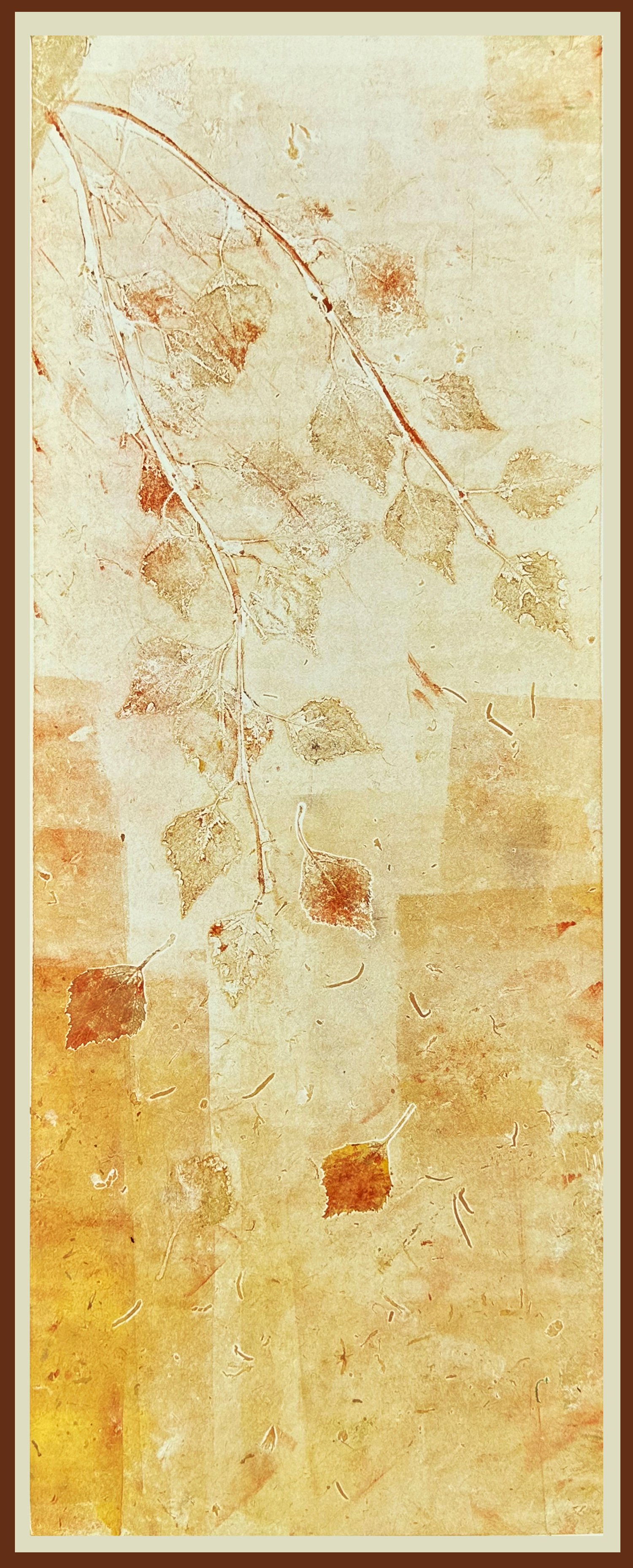    “And the Leaves Fall”    Monotype, Framed and Floated @ 15 x 31”, 1/1    $820 - SOLD  