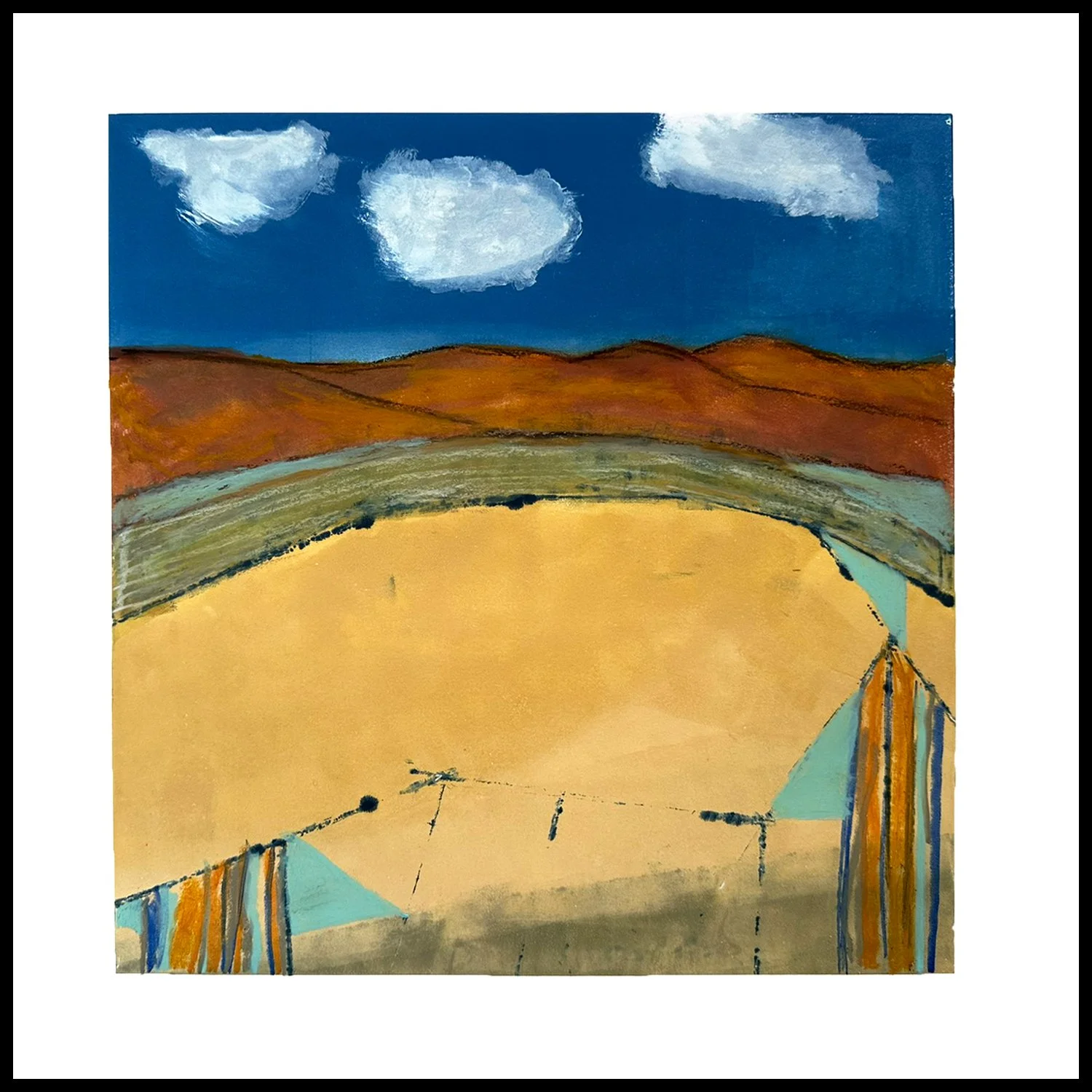   "Daydreams"   Mixed Media Monotype | 1/1   Plate size: 12 × 12” | Mat &amp; Frame: 20 × 19.5”   Sometimes you just need a moment to drift away…  Daydreams  is all about those calm, quiet spaces where your mind can wander free.   