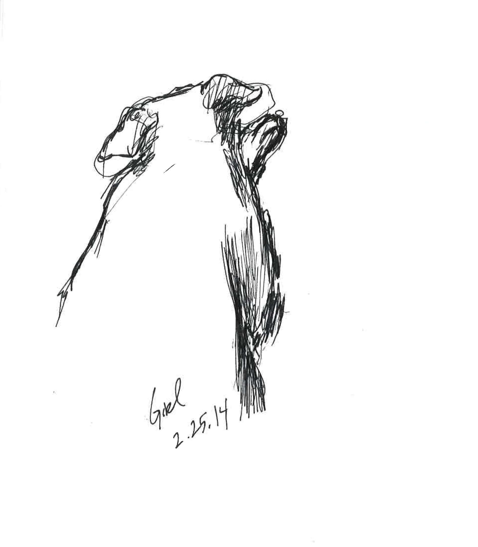 Baby Girl February 2014 pen on paper 4"x6"