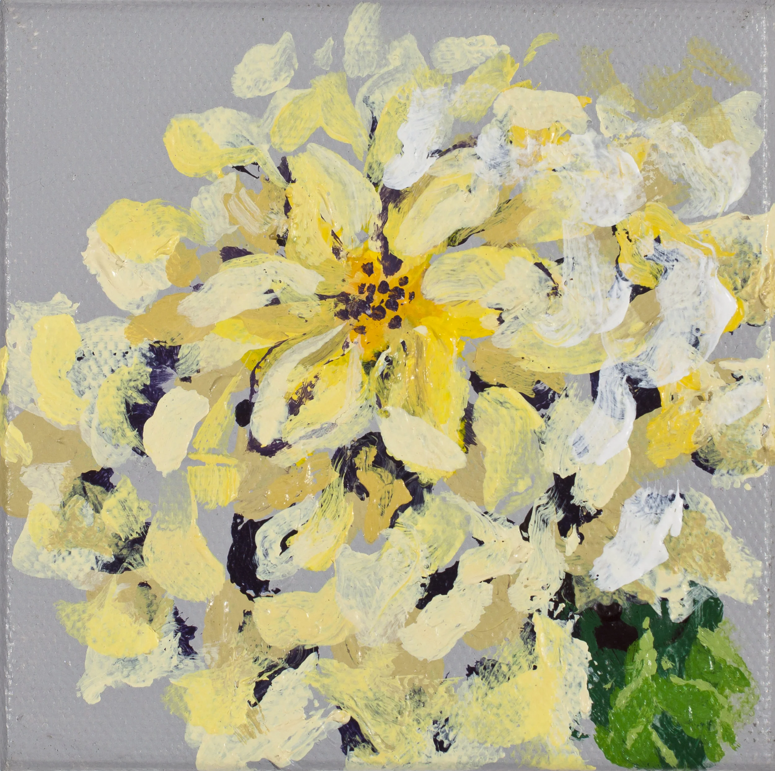 Yellow Bloom Fall 2016 Acrylic on canvas 4"x4" Photo credit: David Johnson