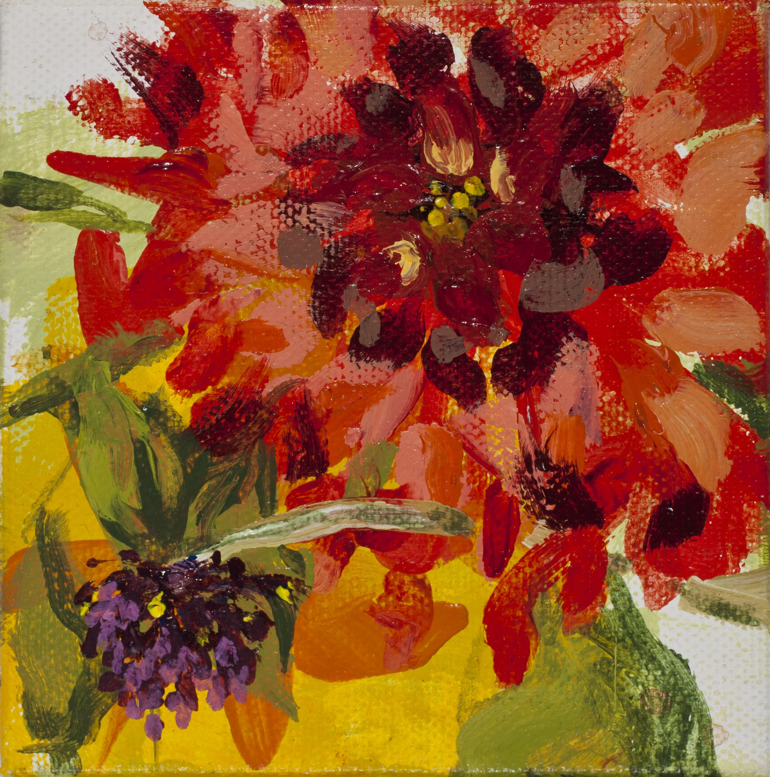 Alizarin Bloom Fall 2016 Acrylic on canvas 4"x4" Photo credit: David Johnson