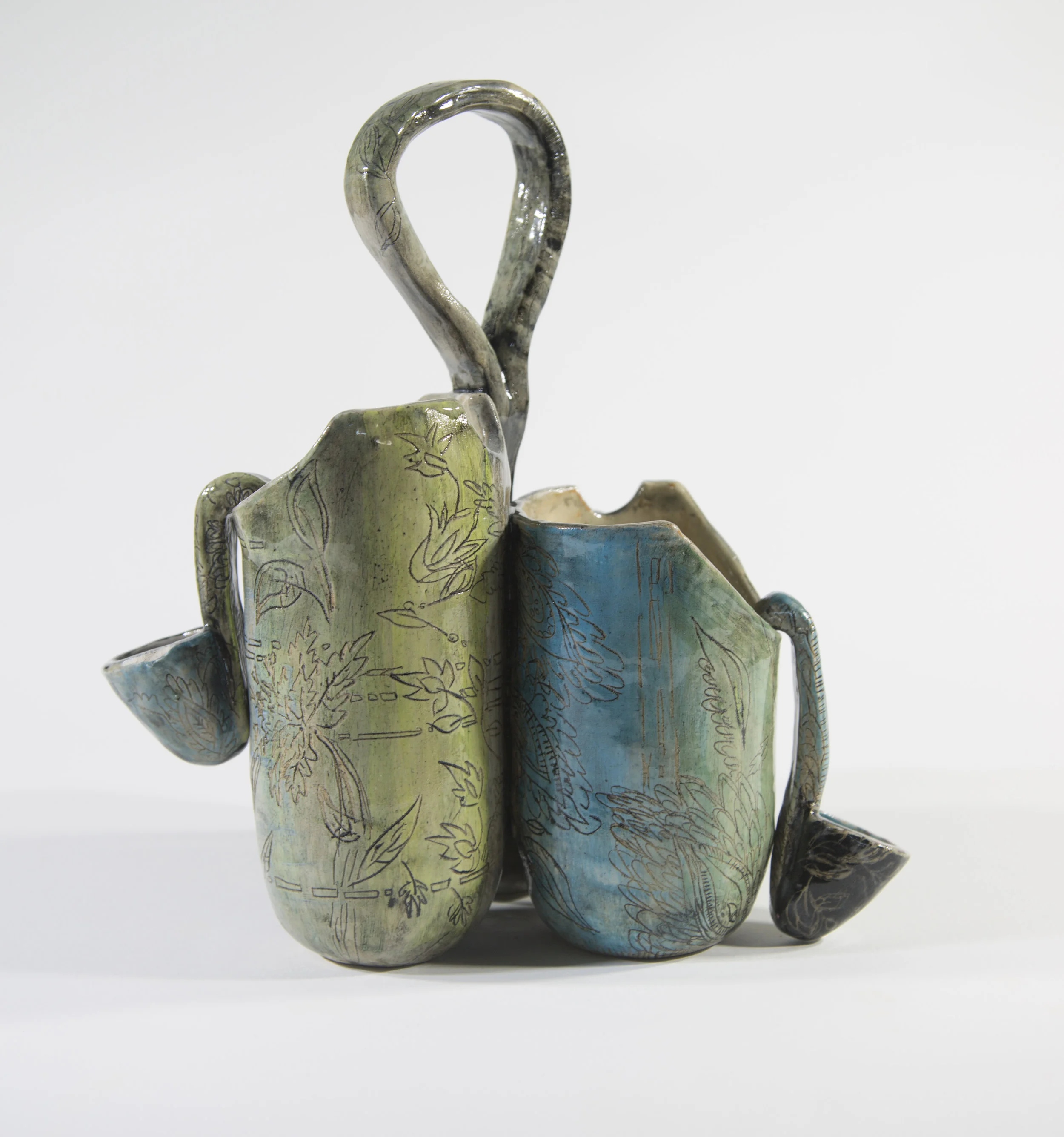 Onam Serving Vessel 2018 Glazed ceramic 11”h x 7”w x 20”d