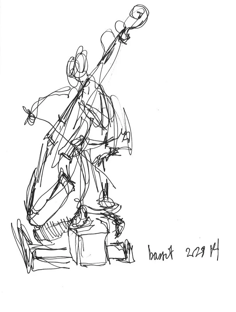 Bassist February 2014 Pen on paper 4"x6"
