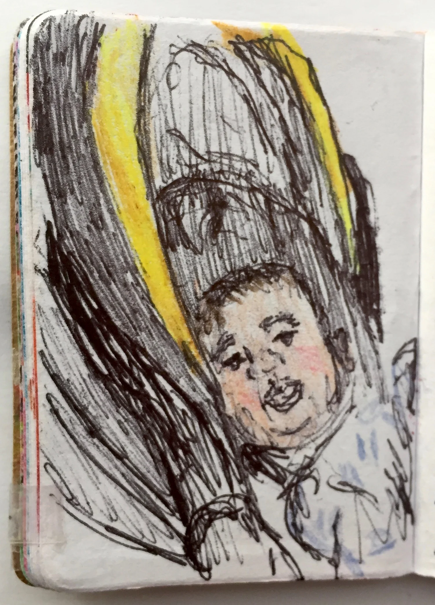 Boogs November 2018 Pen and colored pencil on paper 2.33”x1.66”