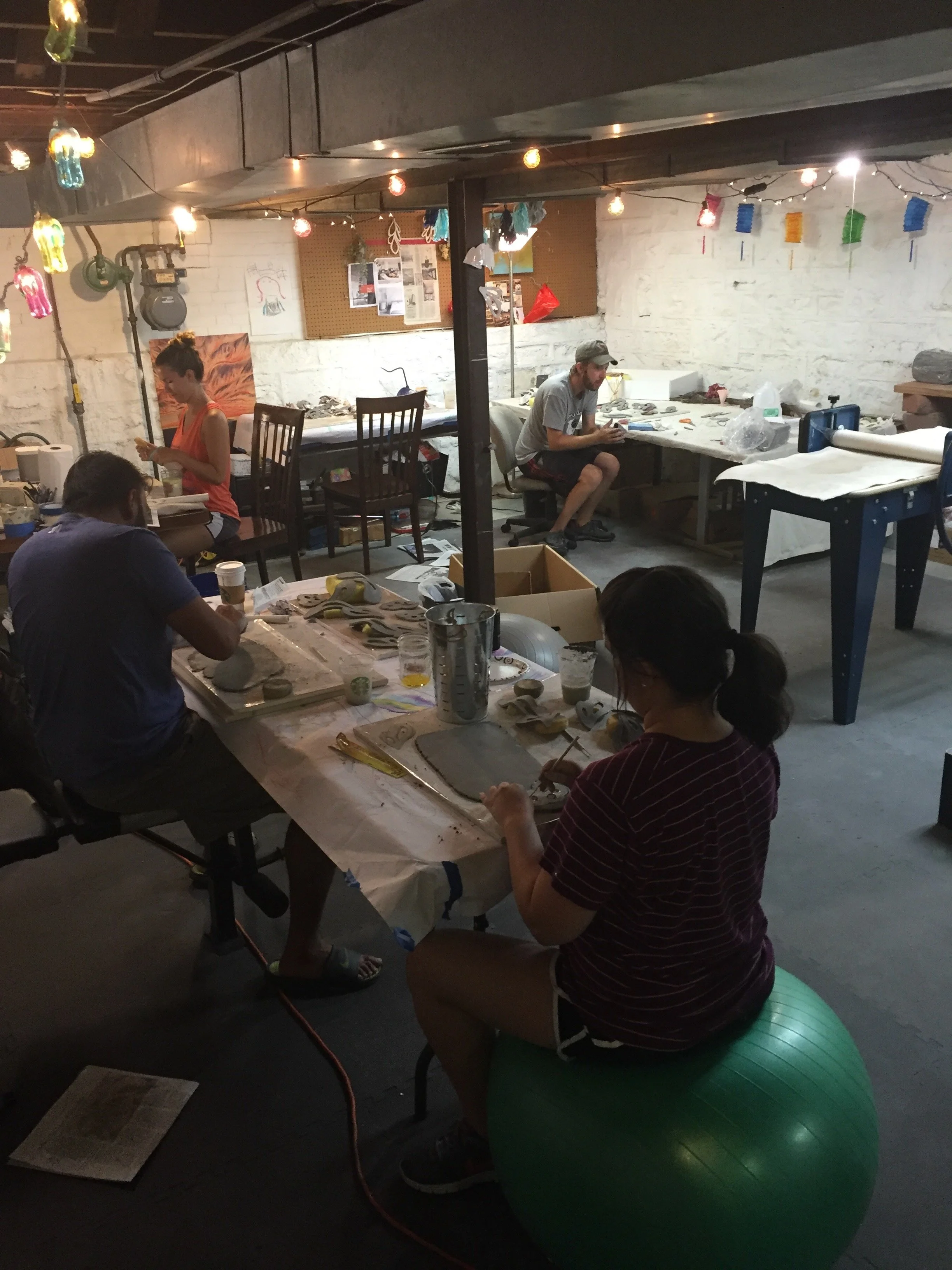  Clay Party for the production of  Haven  At the artist’s home studio 2016  