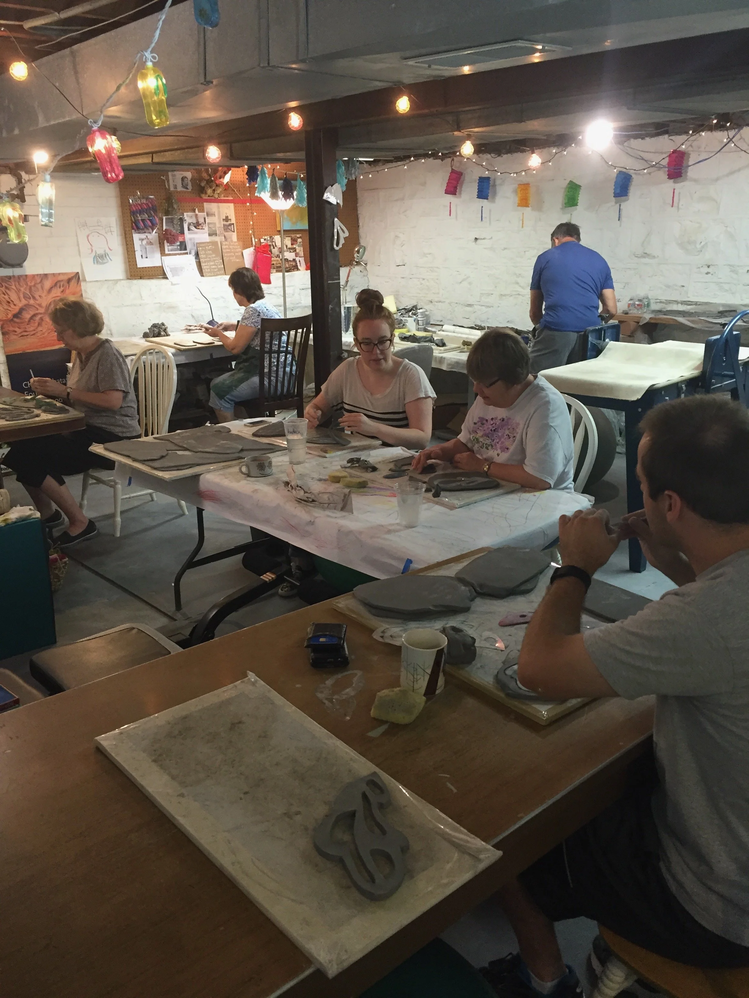  Clay Party for the production of  Haven  At the artist’s home studio 2016 