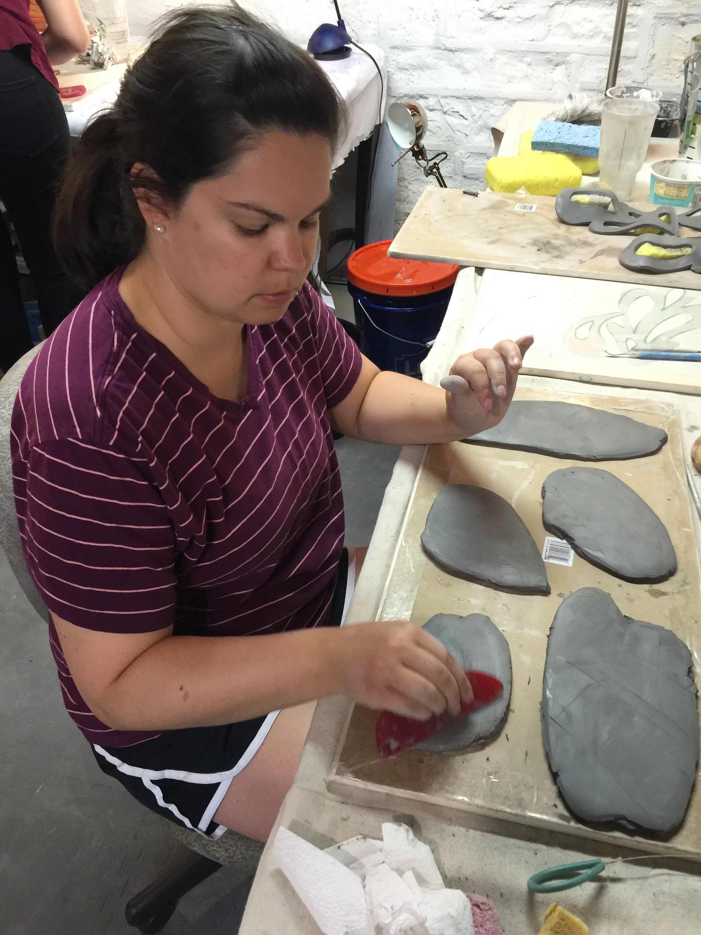  Clay Party for the production of  Haven  At the artist’s home studio 2016 