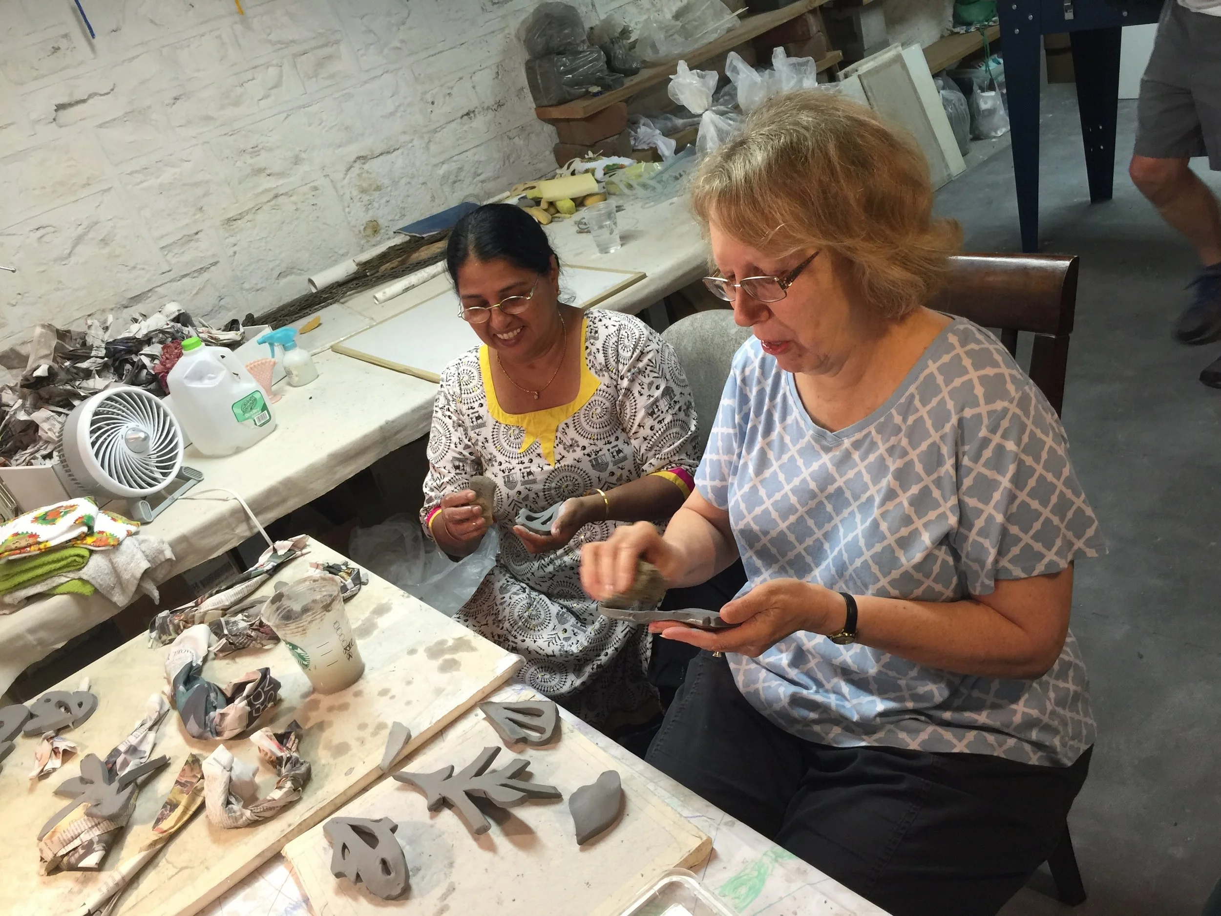  Clay Party for the production of  Haven  At the artist’s home studio 2016 