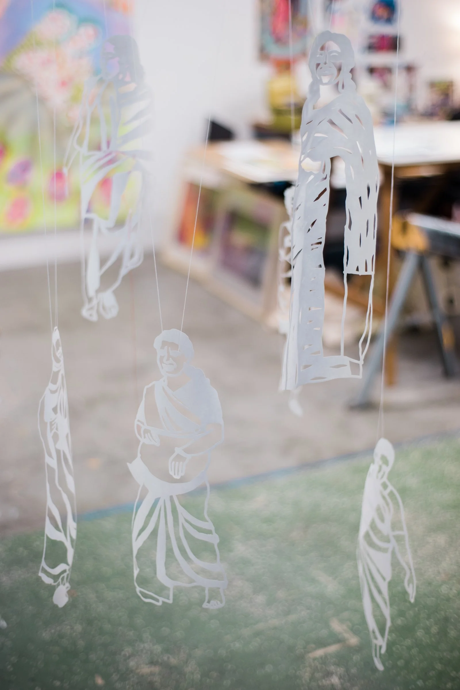  Coral Green Reception Saturday, April 13, 2024   Life Within Shadow, 2nd Iteration , Sukanya Mani   Black Hole Avoidance Protocol,  Janice Wallace   Photo credit: Carly Ann Faye 