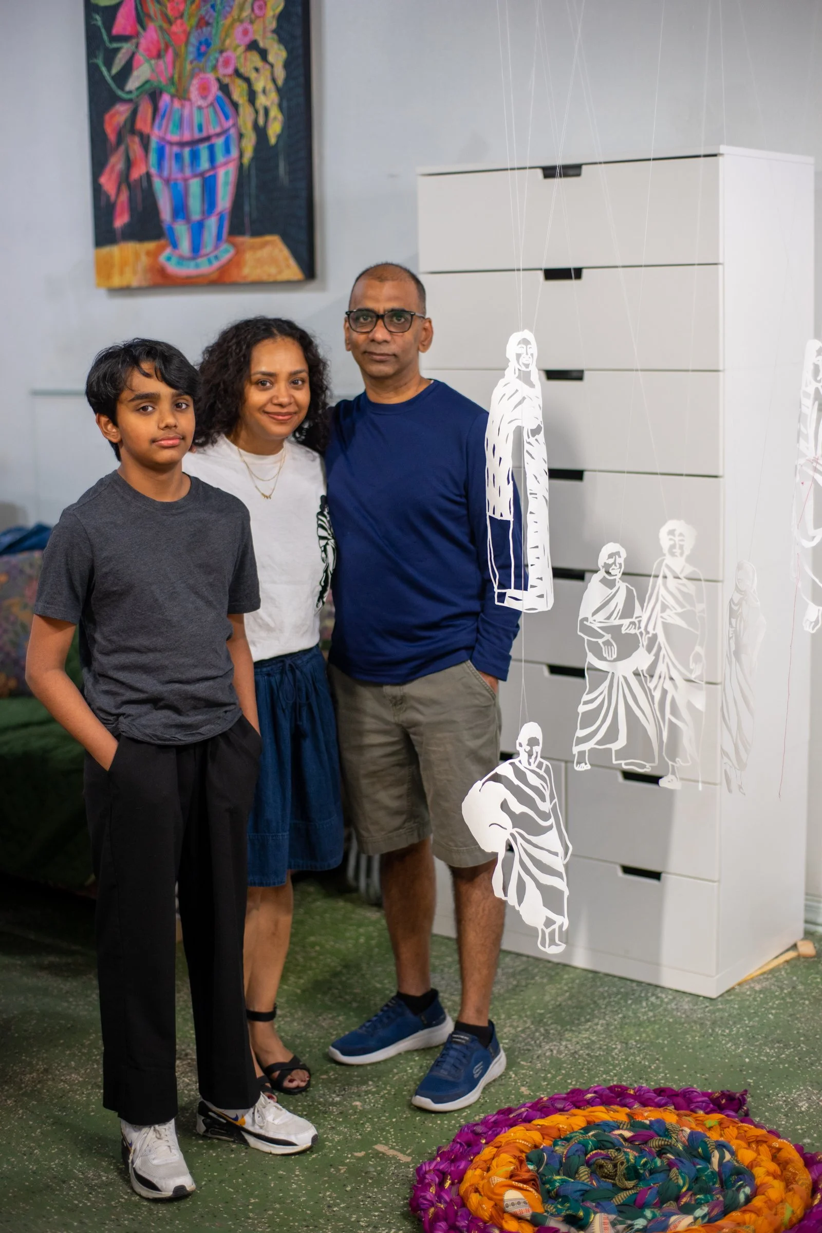  Coral Green Reception Saturday, April 13, 2024   Life Within Shadow, 2nd Iteration , Sukanya Mani   Black Hole Avoidance Protocol,  Janice Wallace   Photo credit: Carly Ann Faye 