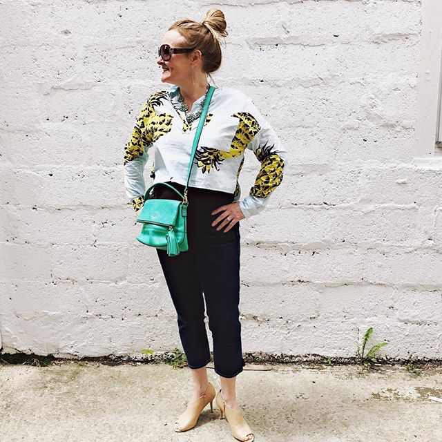 We are loving this pineapple 🍍print high/low shirt by @msgm for $42.95 &amp; @katespadeny bag for &amp;72.95😍 at our Red Bank location.