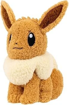 Pokemon Cuddly Eevee Plush - 8-Inch Soft Shaggy Plush with Authentic Details