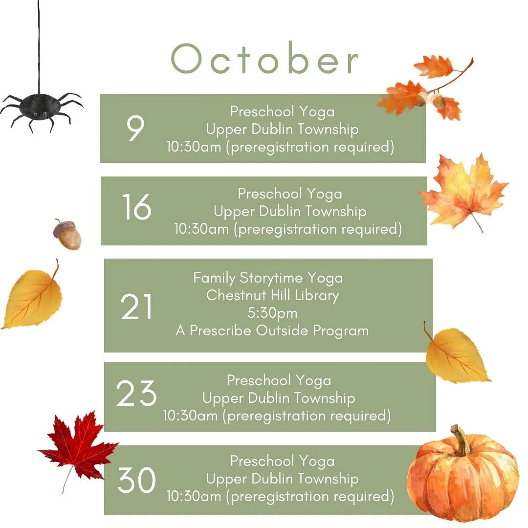 October public class schedule ✌️ 🍂