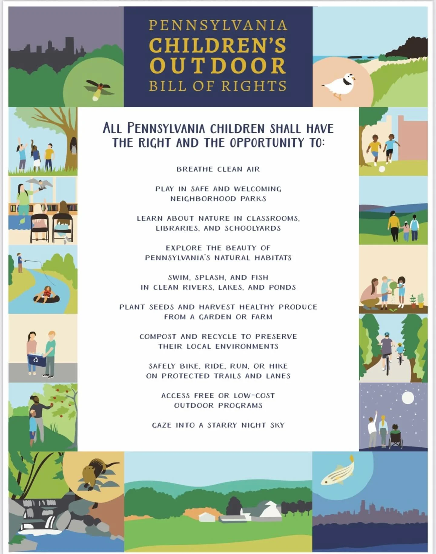 Heartwell Yoga is proud to partner with @prescribeoutsidephilly and add our logo to the Children&rsquo;s Outdoor Bill of Rights, a movement for kids&rsquo; outdoor access. The Children&rsquo;s Outdoor Bill of Rights was created by Prescribe Outside a