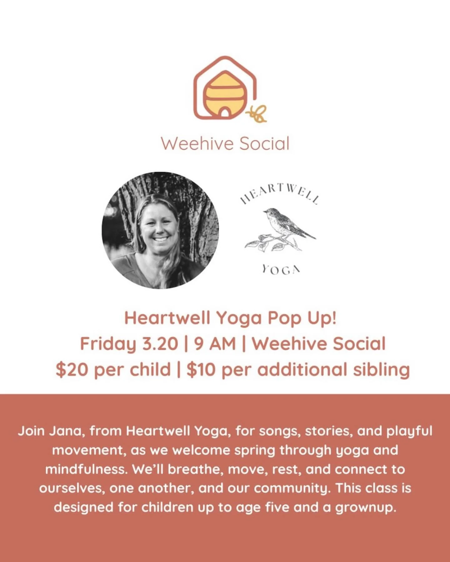 🌱 Welcoming SPRING with Yoga at WeeHive Social 🌱 

🗓️ Friday, March 20th
⏰ 9am
📍 WeeHive Social, Ambler, PA
✌️ Register on WeeHive&rsquo;s website

Yay!