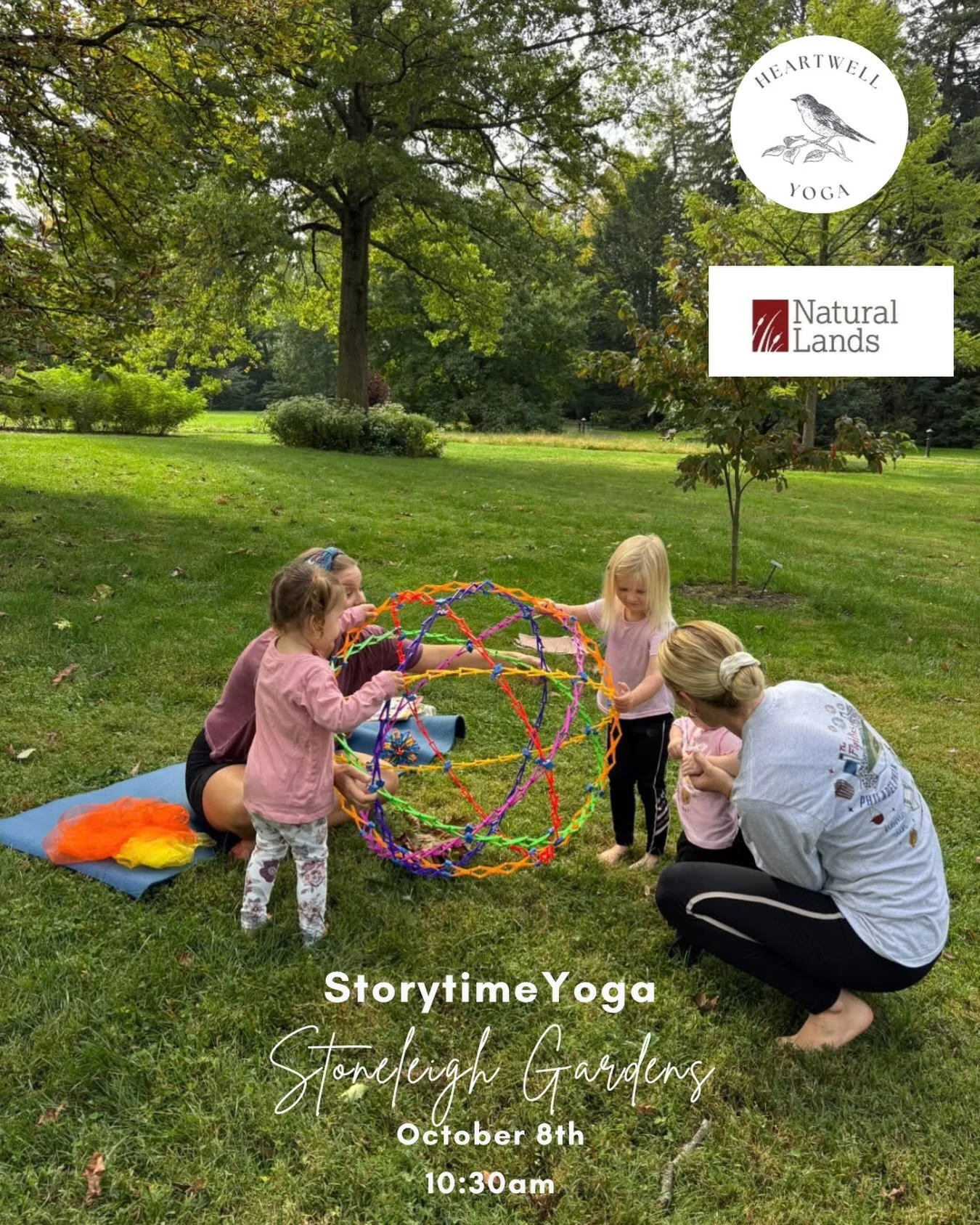 Join us next week for our last fall Storytime Yoga in the garden at @stoneleighgarden 🍂
