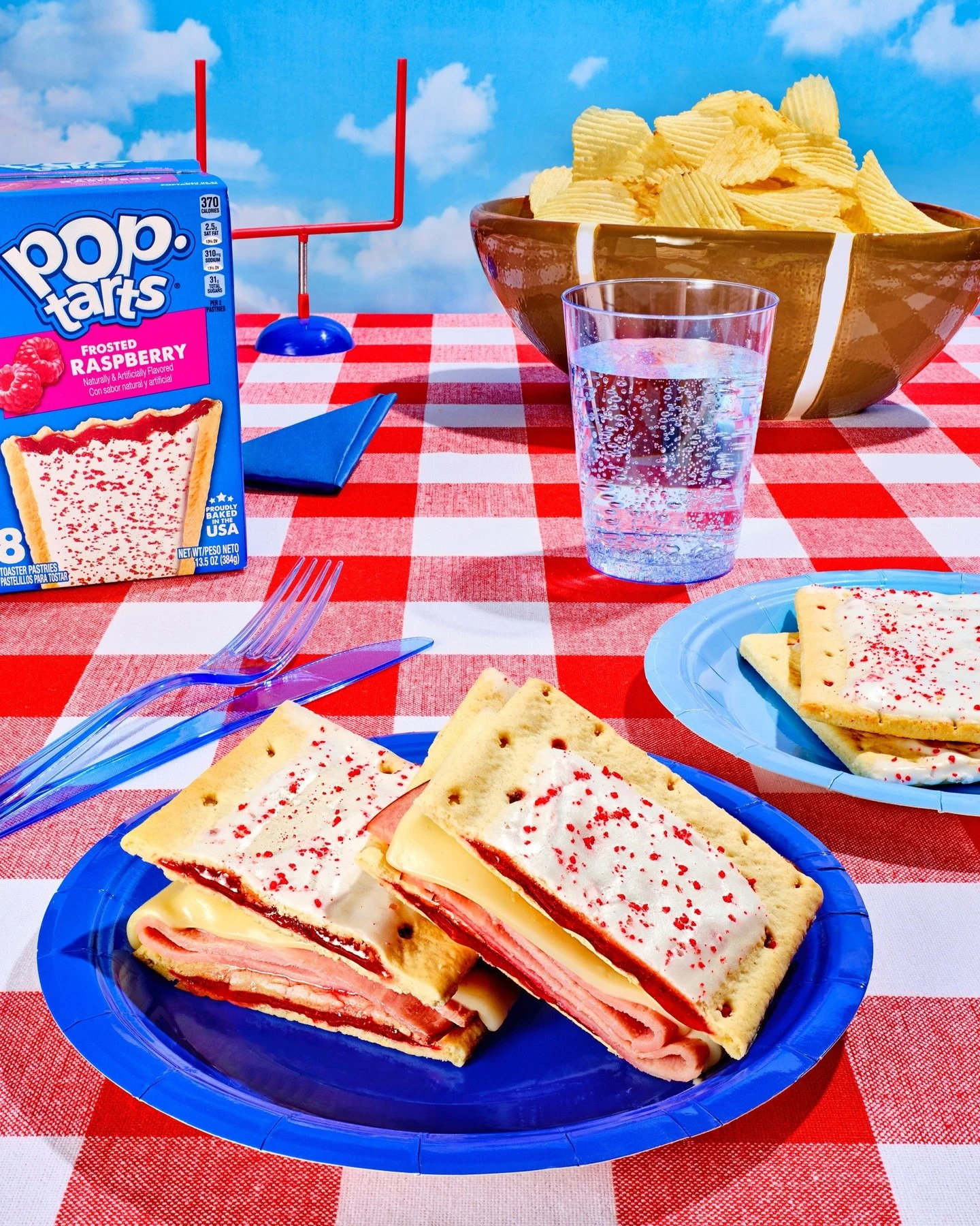 It's been a minute since I got to be fun and playful for a client. Crazy @poptartsus ham and cheese sandwiches by @tyna.hoang. Colorful propping by @maggieemck. Big thanks to @people for getting us together for this Super Bowl themed shoot.