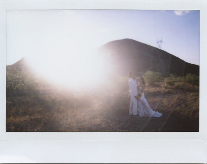 las vegas simple desert outdoor wedding photographer polaroid