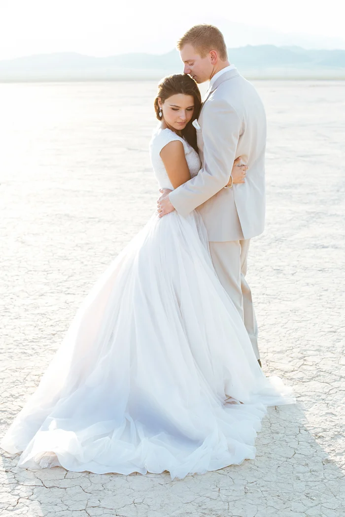 desert dry lake beds las vegas trash the dress wedding photo