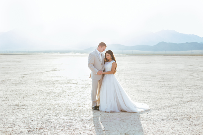 desert dry lake beds las vegas trash the dress wedding photo