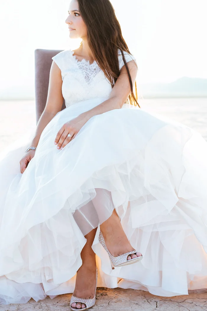 desert dry lake beds las vegas trash the dress wedding photo