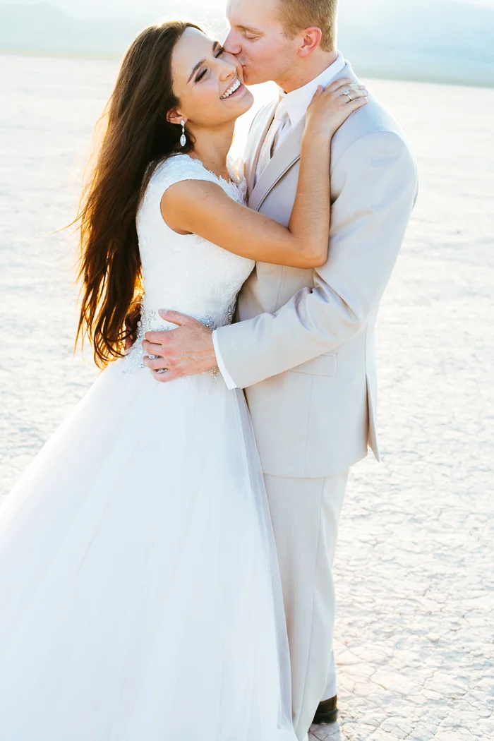 desert dry lake beds las vegas trash the dress wedding photo