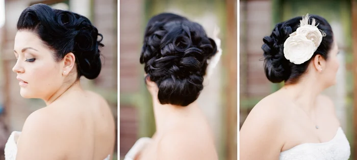vintage pin-up updo wedding hair