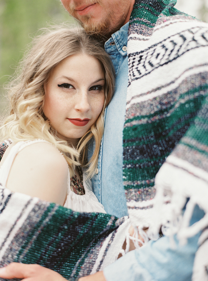 mexican blanket engagement session photo