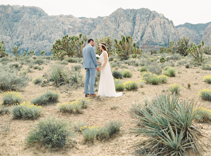 las vegas desert wedding photo joshua trees meadow