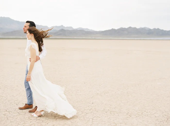 las vegas dry lake beds wedding photo