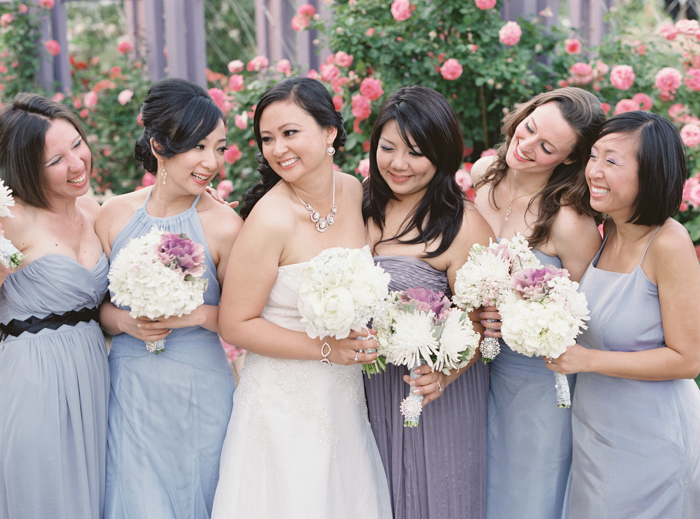 vera wang lavender bridesmaids dresses rose bushes